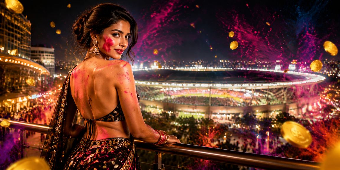 Live casino dealer hosting an Indian gaming session